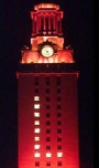 UT tower lit with an L